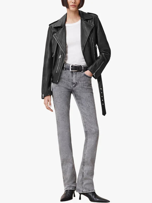 Balfern Classic Black Genuine Leather Biker Jacket