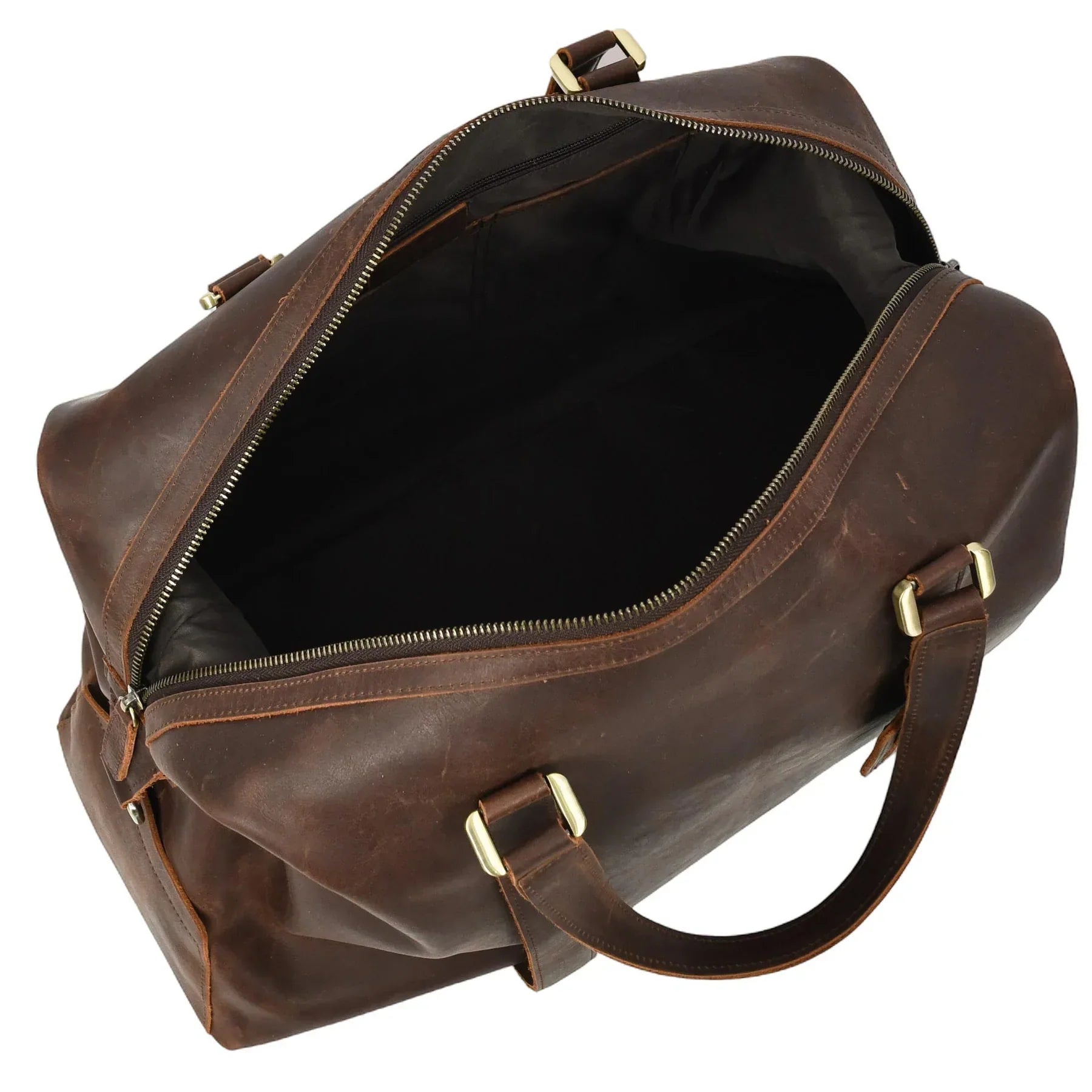 Rust Brown Leather Holdall Bag For Stylish Weekend Travel