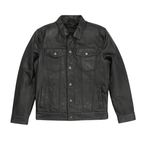 Tom Black Genuine Leather Trucker Jacket