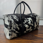 Custom Hair-On Cowhide Leather Duffel Bag for Travel Use