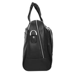 Black Leather Holdall Bag For Weekend Overnight And Travel