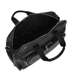 Black Leather Holdall Bag For Weekend Overnight And Travel