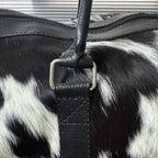 Custom Hair-On Cowhide Leather Duffel Bag for Travel Use