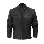 Mens Black Biker Leather Jacket