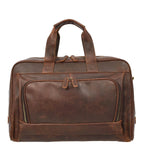 Rust Brown Leather Holdall Bag For Weekend And Travel Use