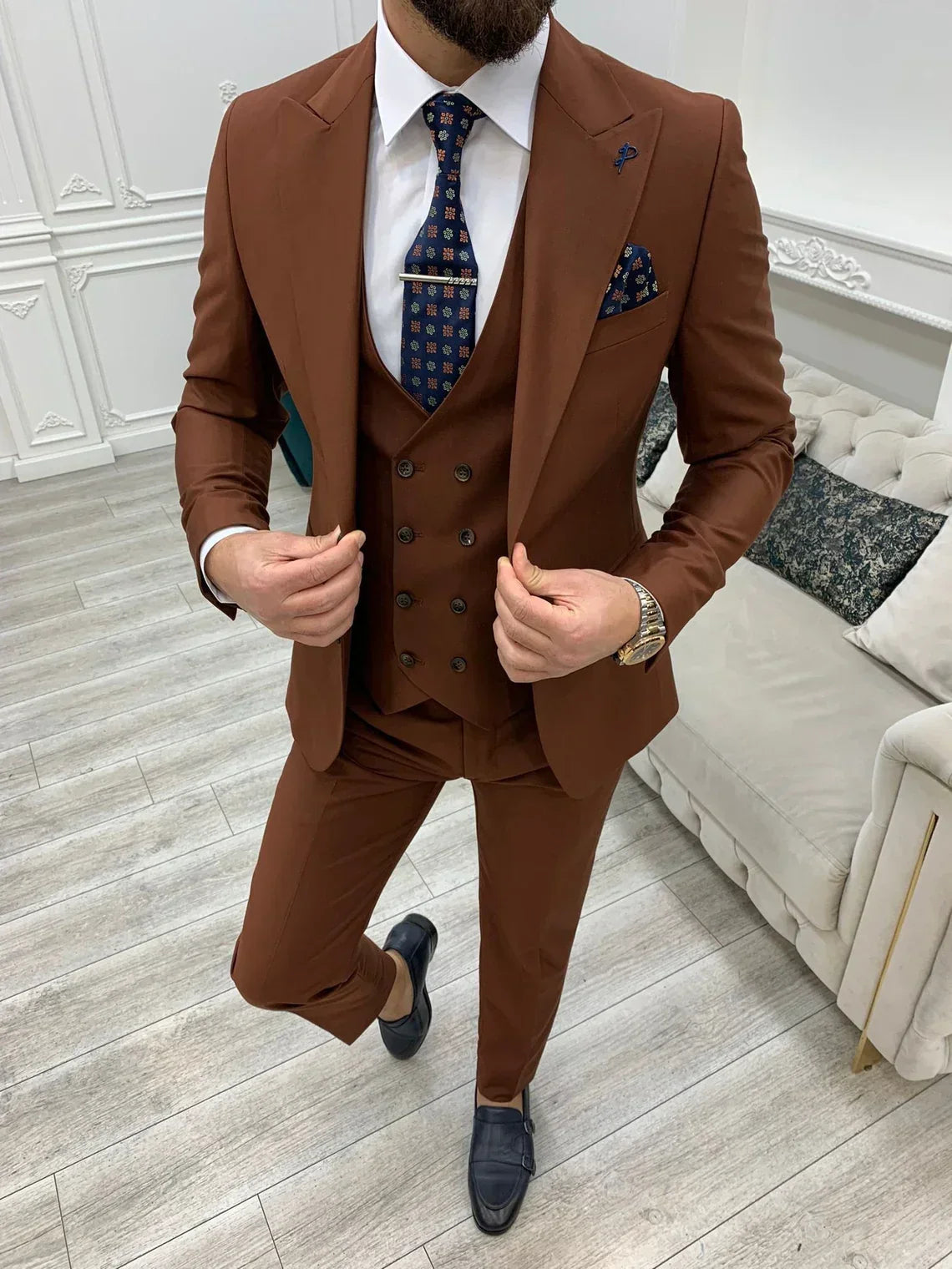Men’s Dark Brown 3 Piece Suit